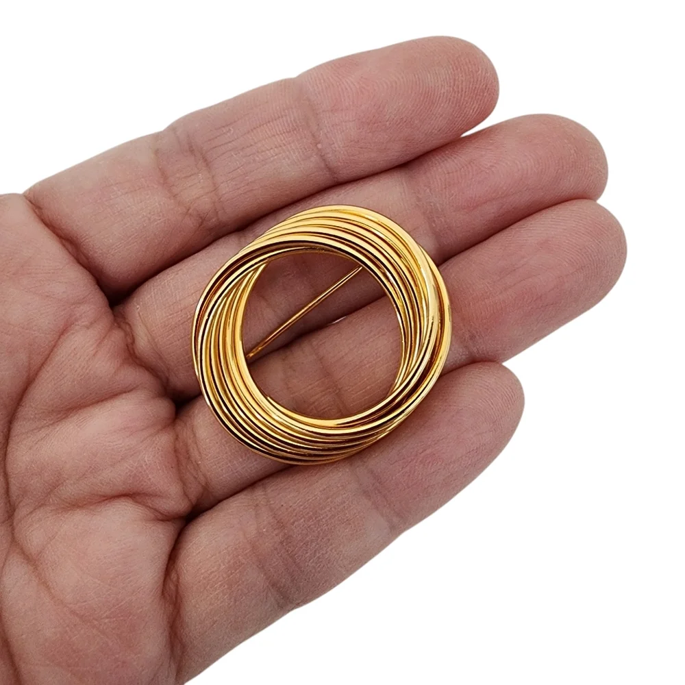 Napier Vintage Brooch Pin circle brooch gold tone